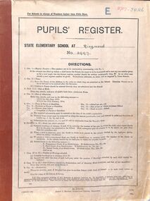 Administrative record, Ringwood State School 2997 - Pupils Register Prefix (E). Admission dates from 1931 to 1937. Student Register No 2707 to 3426