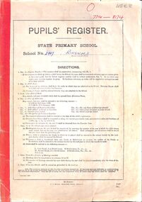 Administrative record, Ringwood State School 2997 - Pupils Register Prefix (O). Admission dates from 1962 to 1964. Student Register No 7714 to 8174