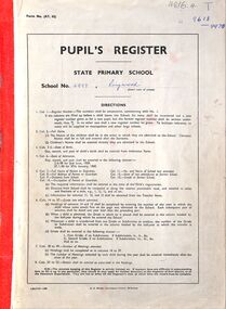 Administrative record, Ringwood State School 2997 - Pupils Register Prefix (T). Admission dates from 1972 to 1976. Student Register No 9613 to 9973