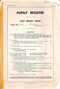Administrative record, Ringwood State School 2997 - Pupils Register Prefix (W). Admission dates from 1985 to 1992. Student Register No 10687 to 11042