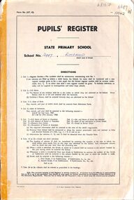Administrative record, Ringwood State School 2997 - Pupils Register Prefix (W). Admission dates from 1985 to 1992. Student Register No 10687 to 11042