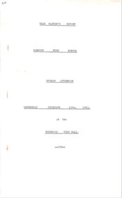 Document - Headmaster's Report, Norwood High School, Ringwood, Victoria - 1963