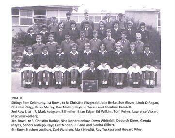 Photograph, Class 1E 1964, Norwood High School, Ringwood, Victoria