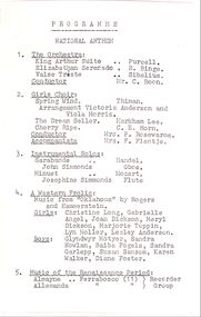 Programme - Concert, 1965, Norwood High School, Ringwood, Victoria
