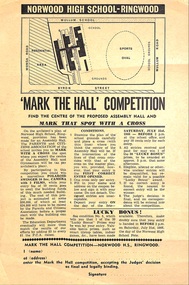 Flyer - Competition entry form, Norwood High School, Ringwood, Victoria, 1966