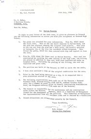 Document - Letter, Mullum Reserve information for Norwood High School assignment, Ringwood, Victoria