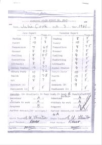 Document, Ringwood State School - School Reports for Julie Cook - Grade 3- 1961, Grade 4A- 1962, Grade 5A- 1963, Grade 6- 1964