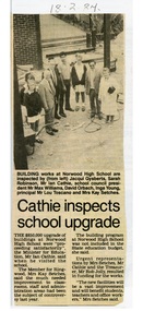Newspaper - Clipping, Norwood High School,  Ringwood, Victoria - Minister for Education inspects school upgrade