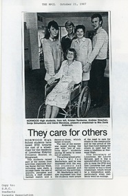 Newspaper - Clipping, Norwood High School,  Ringwood, Victoria