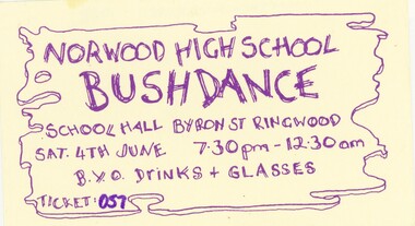 Card, Norwood High School, Ringwood, Victoria