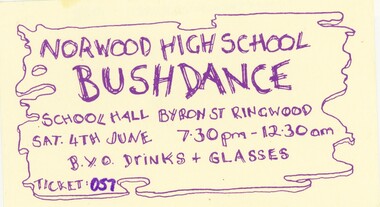 Card, Norwood High School, Ringwood, Victoria