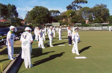 Photograph, Ringwood Bowls Club - New club house and greens at the corner of Warrandyte and Loughnan Roads, 1997. Photo taken by Jim Bennett