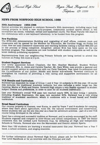 Document, News From Norwood High School, Ringwood, Victoria - 1988