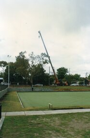 Photograph, Ringwood Bowls Club - New club house and greens at the corner of Warrandyte and Loughnan Roads, 1997. Photo taken by Jim Bennett