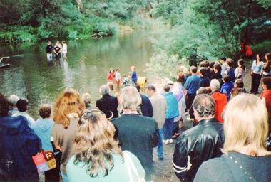 Photograph, Baptism at Warrandyte in the Yarra River