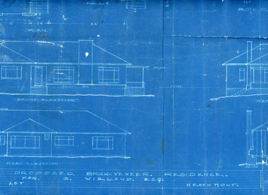 Plan, Architects plan for residence in Balfour Avenue, Heathmont for Stan Wieland , no date