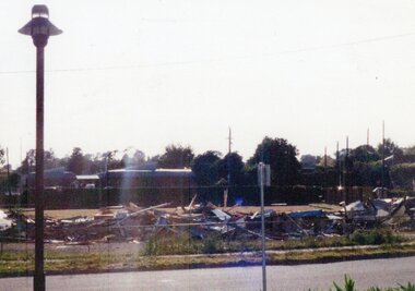 Photograph, Ringwood Bowls Club- Demolition of old Club and greens, 1997