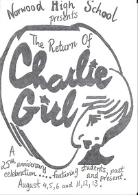 Programme, Norwood High School/Secondary College, Ringwood, Victoria - "The Return of Charlie Girl" (1983)