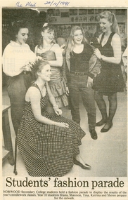 Newspaper - Clipping, Norwood High School/Secondary College,  Ringwood, Victoria - Students' Fashion Parade