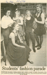 Newspaper - Clipping, Norwood High School/Secondary College,  Ringwood, Victoria - Students' Fashion Parade