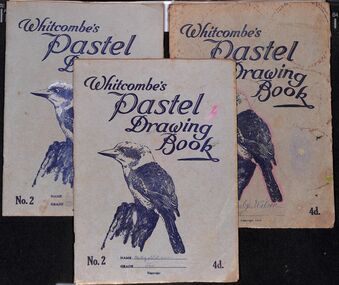 Work on paper, Three Whitcombe's Pastel drawing Books belonging to Ruby Harker  (nee Wilson ), c. 1930 with many drawings
