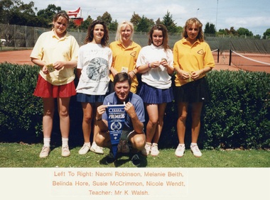 Photograph, Norwood High School/Secondary College, Ringwood, Victoria - VSSSA Junior Girls Tennis Premiers 1991