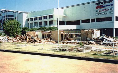 Photograph, Ringwood Bowls Club- Demolition of old Club buildings at Miles Avenue, 1997