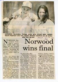 Newspaper - Clipping, Norwood Secondary College,  Ringwood, Victoria