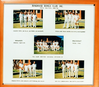 Photograph, Ringwood Bowls Club- Mens Section, 5 group photographs of bowlers, 1995-96