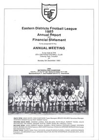 Booklet - Annual Report, Eastern Districts Football League (EDFL) Annual Report 1983