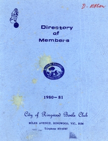 Booklet, Ringwood Bowls Club- Directory of Members, 1980-81
