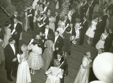 Photograph, Ringwood Charity Ball, March 24th, 1961 – Dancing, Mr and Mrs Alan Robertson (City Engineer) (far left bottom), Mr and Mrs Vic Faravoni (far right centre)