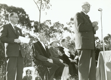 Photograph, Open Day, Ringwood Technical School, 31st May, 1961, Major-General Beavis CBE DSO  speaking
