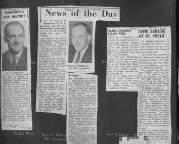 Newspaper, Three articles about Cr RC Horman in 1960s