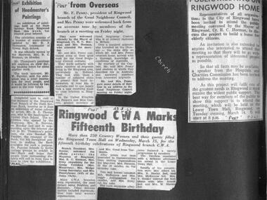 Newspaper, From RC Horman scrapbook, Mayor of Ringwood 1960/61