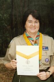 Photograph, Ida Oke receiving her Scouting Acorn Award