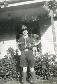 Photograph, Bob Oke, Ringwood Scouts, in Scouting uniform
