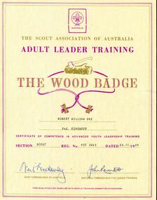 Photograph, Robert William "Bob" Oke Scouting awards (3rd Ringwood)