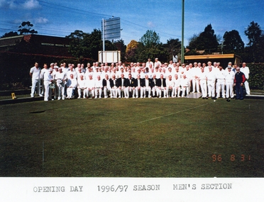 Photograph, Ringwood Bowling Club- Opening Day, Men's Section. Season 1996/97