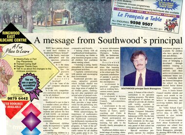Article, A Message from Southwoods Principle