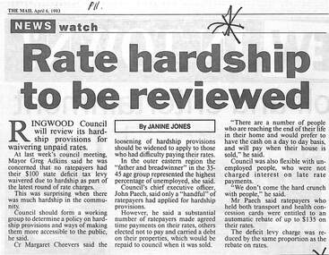 Newspaper, Scrapbook Clipping, Library Collection, Ringwood, Victoria