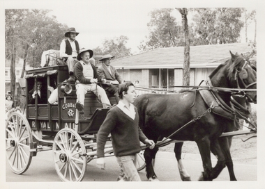 Photograph, First Ringwood Spring Fair at various locations. The Cobb & Co. coach in 1971