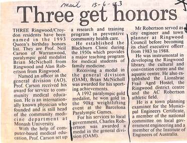 Newspaper, Scrapbook Clipping, Library Collection, Ringwood, Victoria
