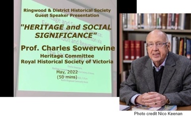 Mixed media - Video, RDHS Guest Speaker Presentation - "Heritage and Social Significance" - Prof. Charles Sowerine