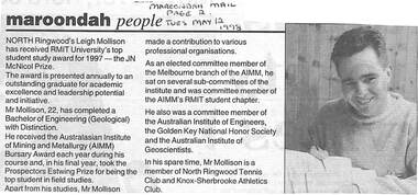 Newspaper, Scrapbook Clipping, Library Collection, Ringwood, Victoria