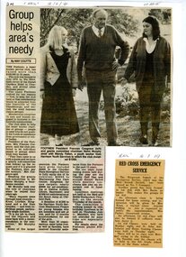 Newspaper, Newspaper cutting detailing the function of the Footmen Club in helping lesser know Clubs and Charities with financial donations. Article is from the "Mail Newspaper" dated 12/6/1991
