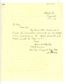 Document, Ringwood Auxiliary of the Eye and Ear Hospital- micellaneous correspondence from 1929 to 1937