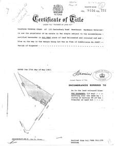 Legal record, Transfer of Land Act - 123 Canterbury Road, Heathmont, Victoria
