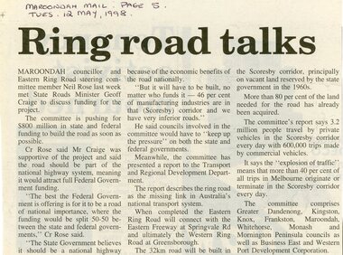 Newspaper, Scrapbook Clipping, Library Collection, Ringwood, Victoria