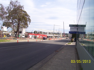Photograph, Constructing Costco Store on 3 May 2013, looking down Bond St, Ringwood